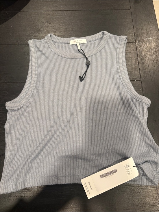 rag & bone Tops - rag & bone Light Blue Ribbed Tank XS-